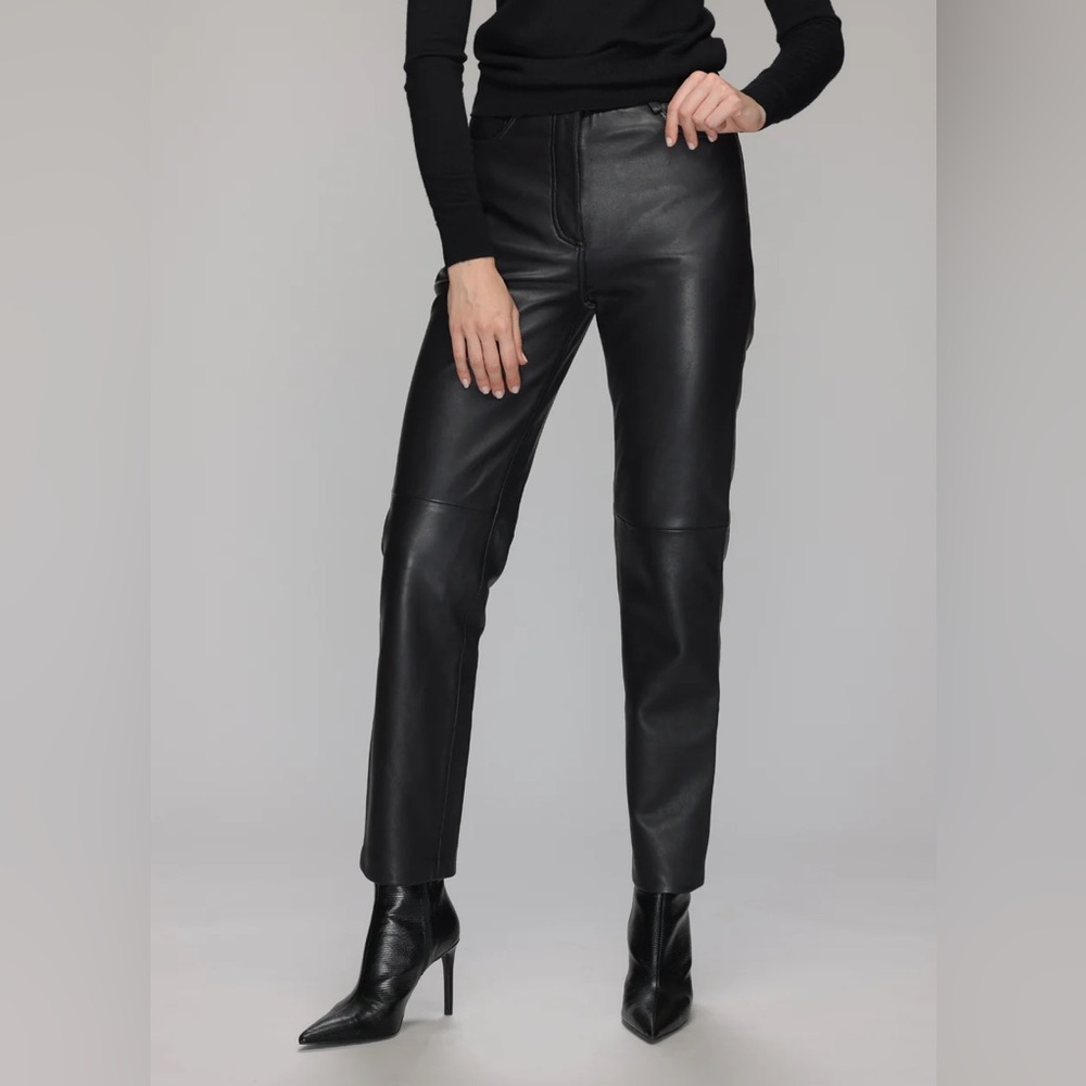 Vintage Danier Black Leather Straight Leg Pants